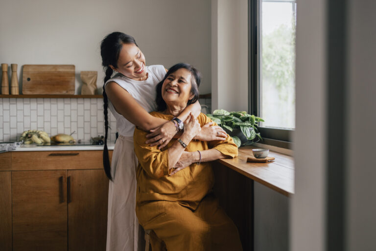 A mother and her daughter.